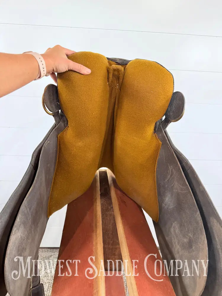 18” Australian Stock Poley Saddle with Horn Brown Leather - Australian Saddle