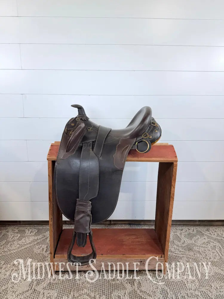 18” Australian Stock Poley Saddle with Horn Brown Leather - Australian Saddle