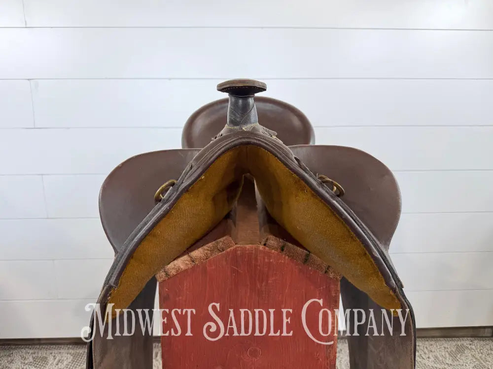 18” Australian Stock Poley Saddle with Horn Brown Leather - Australian Saddle