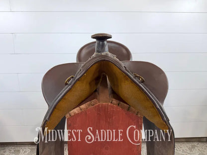 18” Australian Stock Poley Saddle with Horn Brown Leather - Australian Saddle