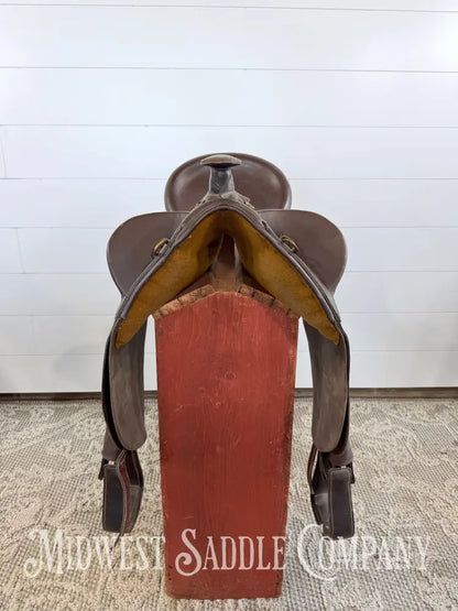 18” Australian Stock Poley Saddle with Horn Brown Leather - Australian Saddle