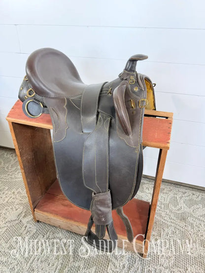 18” Australian Stock Poley Saddle with Horn Brown Leather - Australian Saddle
