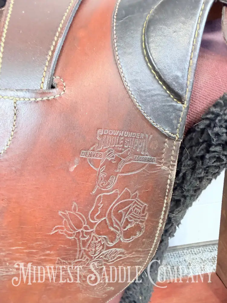 18” Down Under Saddle Supply Australian Outrider Stock Poley Saddle with Horn