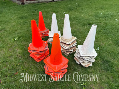 18” Obstacle Course Traffic Cones - White & Orange Available Other