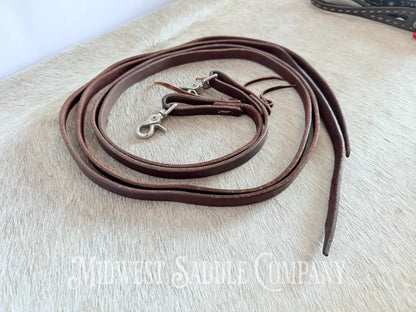 6’ Leather Latigo Split Reins with Water Tie Ends Western Reins