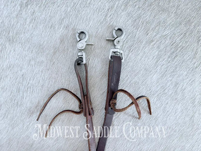 6’ Leather Latigo Split Reins with Water Tie Ends Western Reins