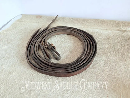 8’ Leather Latigo Split Reins with Water Tie Ends Used Western Reins