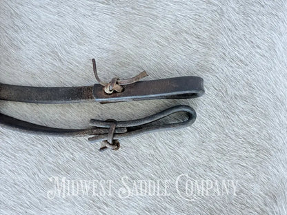 8’ Leather Latigo Split Reins with Water Tie Ends Used Western Reins