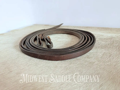 8’ Leather Latigo Split Reins with Water Tie Ends Used Western Reins