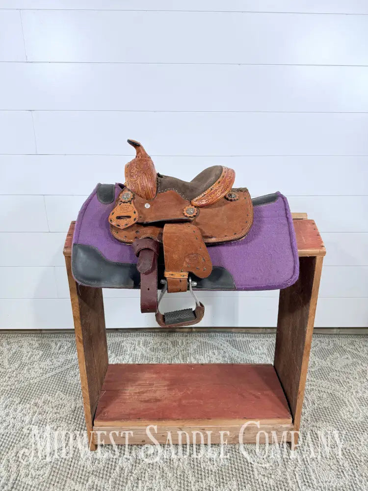 8” Royal King Youth Reno Buckstitch Roughout Pony Barrel Saddle Western Saddle