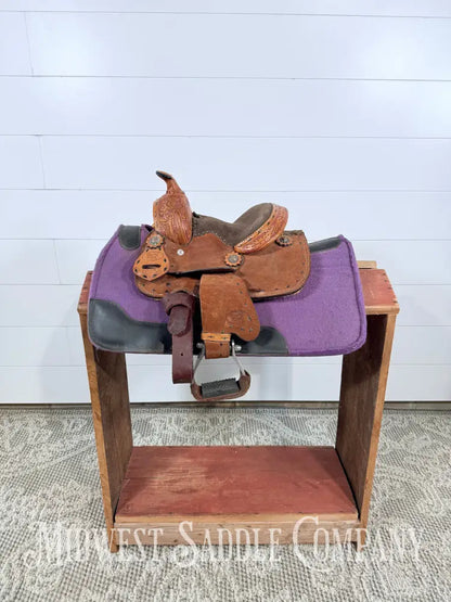 8” Royal King Youth Reno Buckstitch Roughout Pony Barrel Saddle Western Saddle