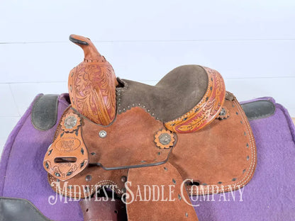8” Royal King Youth Reno Buckstitch Roughout Pony Barrel Saddle Western Saddle