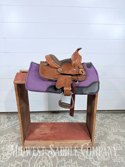 8” Royal King Youth Reno Buckstitch Roughout Pony Barrel Saddle Western Saddle