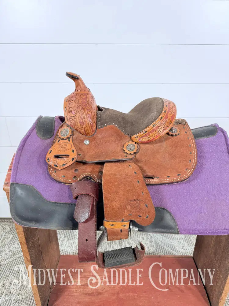 8” Royal King Youth Reno Buckstitch Roughout Pony Barrel Saddle Western Saddle