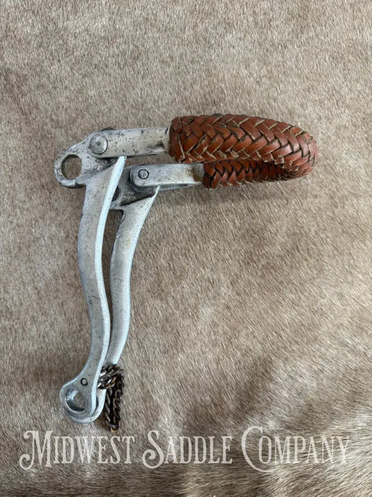 Aluminum Mechanical Hackamore Braided Leather Noseband Hackamore