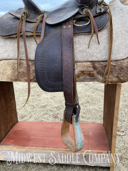Antique 12” R.s. Cearnal High Back Western Saddle Gainesville Texas - Collector