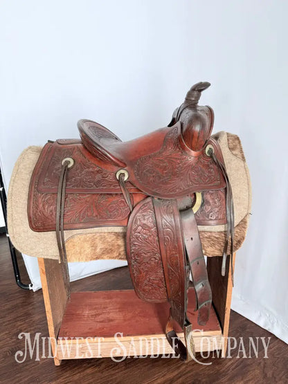 Antique 13.5” Fred Mueller Western Roping Saddle Made in Denver CO Western Saddle