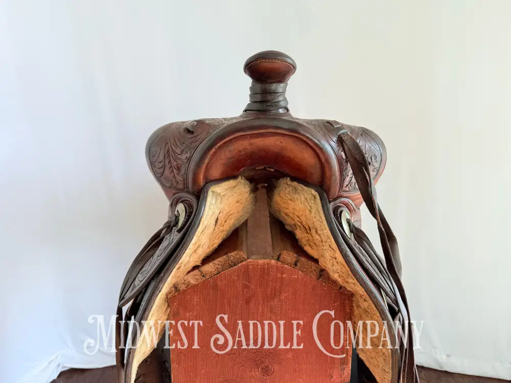 Antique 13.5” Fred Mueller Western Roping Saddle Made in Denver CO Western Saddle