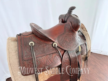 Antique 13.5” Fred Mueller Western Roping Saddle Made in Denver CO Western Saddle