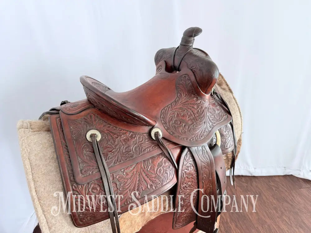 Antique 13.5” Fred Mueller Western Roping Saddle Made in Denver CO Western Saddle