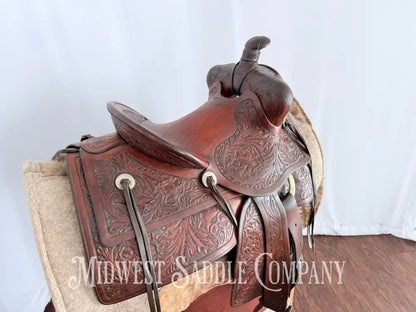 Antique 13.5” Fred Mueller Western Roping Saddle Made in Denver CO Western Saddle