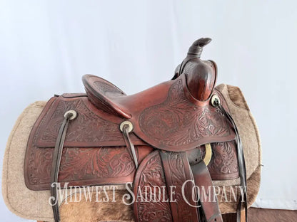 Antique 13.5” Fred Mueller Western Roping Saddle Made in Denver CO Western Saddle