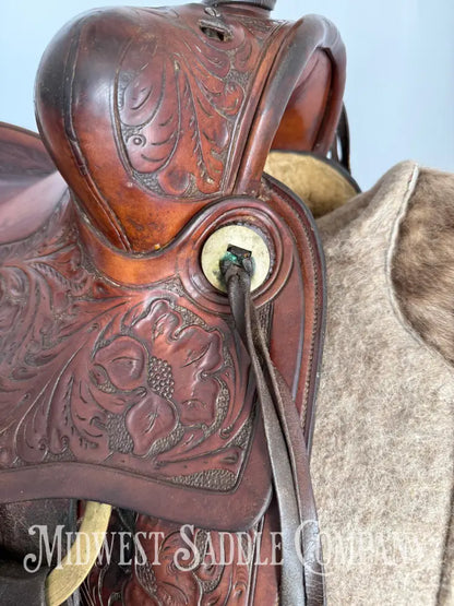 Antique 13.5” Fred Mueller Western Roping Saddle Made in Denver CO Western Saddle