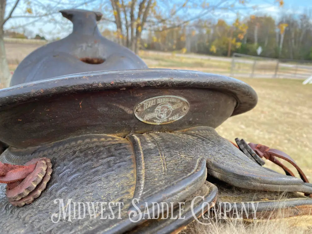 Antique 15” Texas Tanning & Mfg. Co Collectible Tex Tan Western Ranch Saddle - Rare!