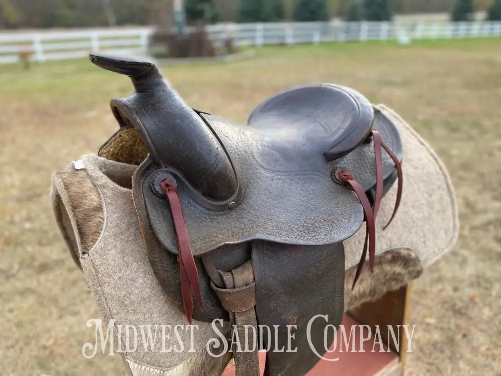 Antique 15” Texas Tanning & Mfg. Co Collectible Tex Tan Western Ranch Saddle - Rare!