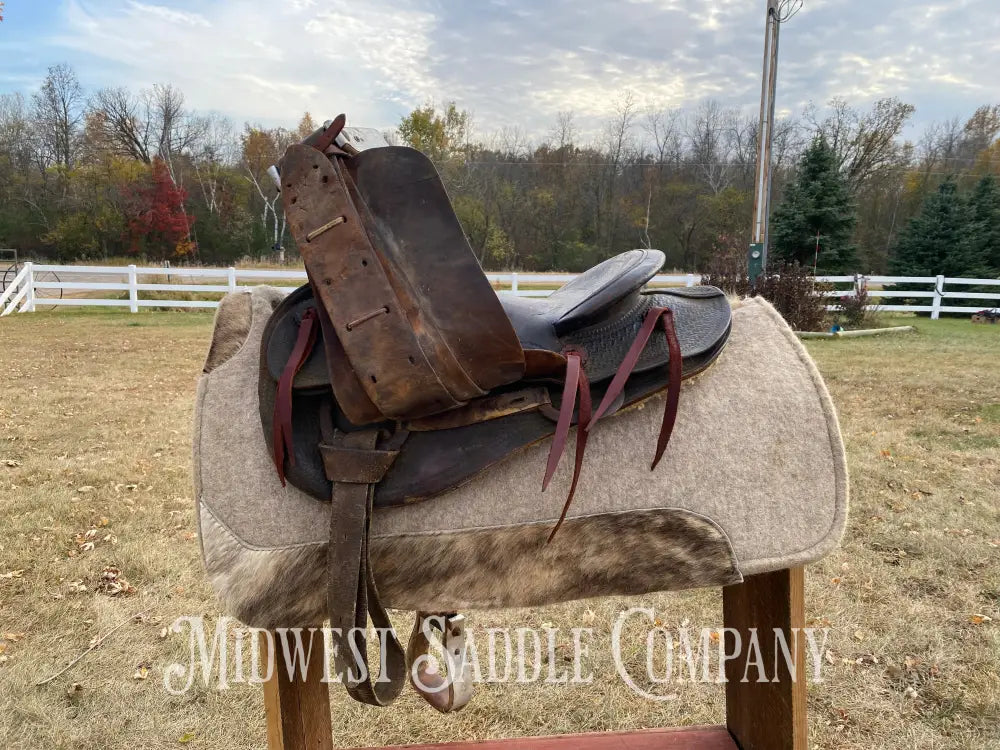 Antique 15” Texas Tanning & Mfg. Co Collectible Tex Tan Western Ranch Saddle - Rare!