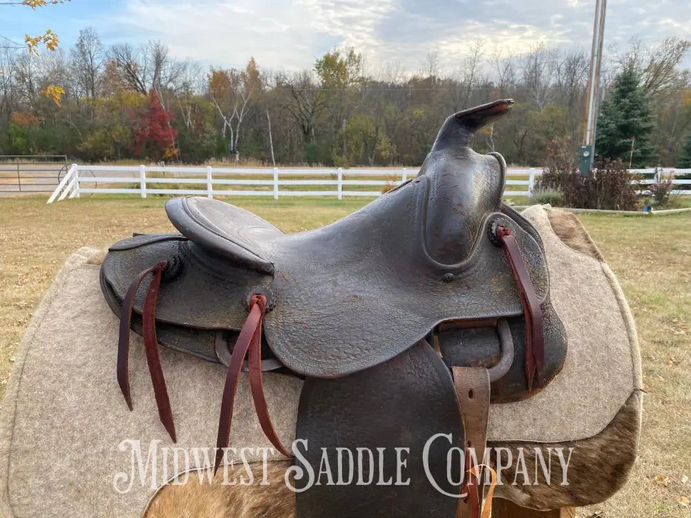 Antique 15” Texas Tanning & Mfg. Co Collectible Tex Tan Western Ranch Saddle - Rare!