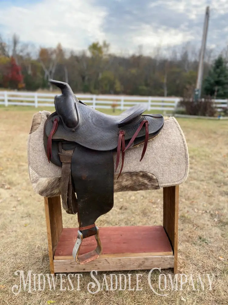 Antique 15” Texas Tanning & Mfg. Co Collectible Tex Tan Western Ranch Saddle - Rare!