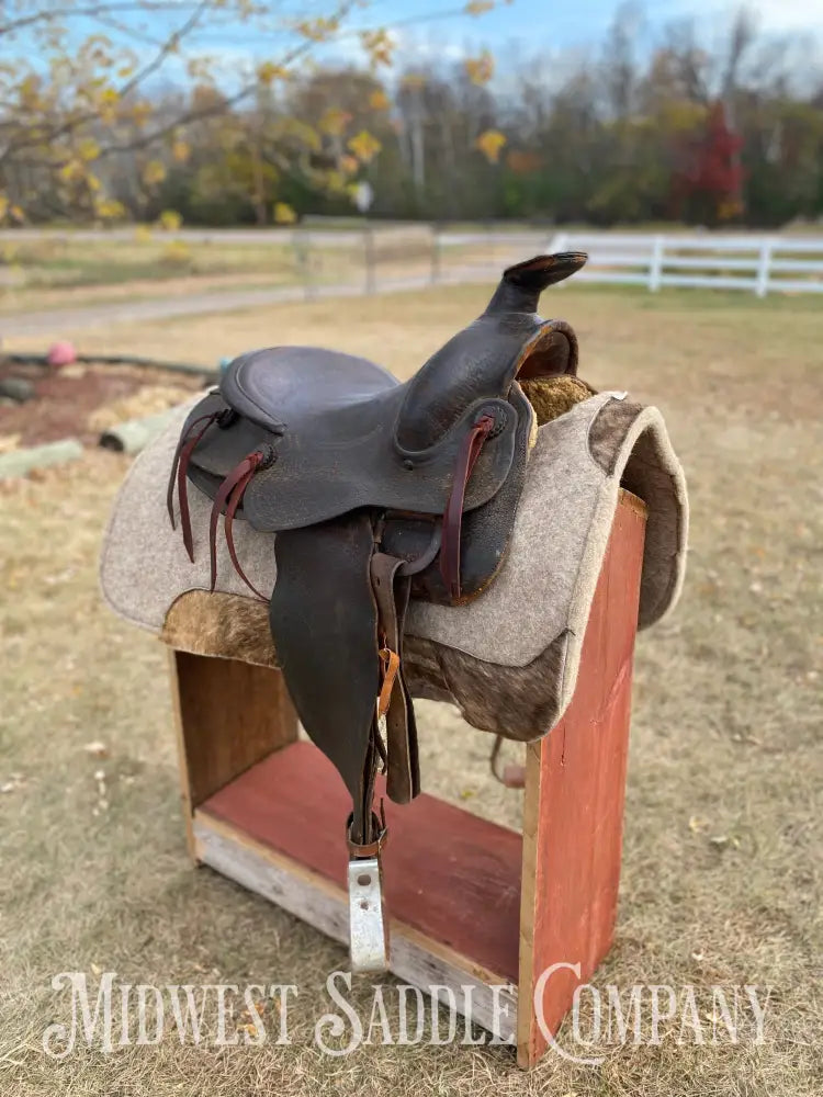 Antique 15” Texas Tanning & Mfg. Co Collectible Tex Tan Western Ranch Saddle - Rare!