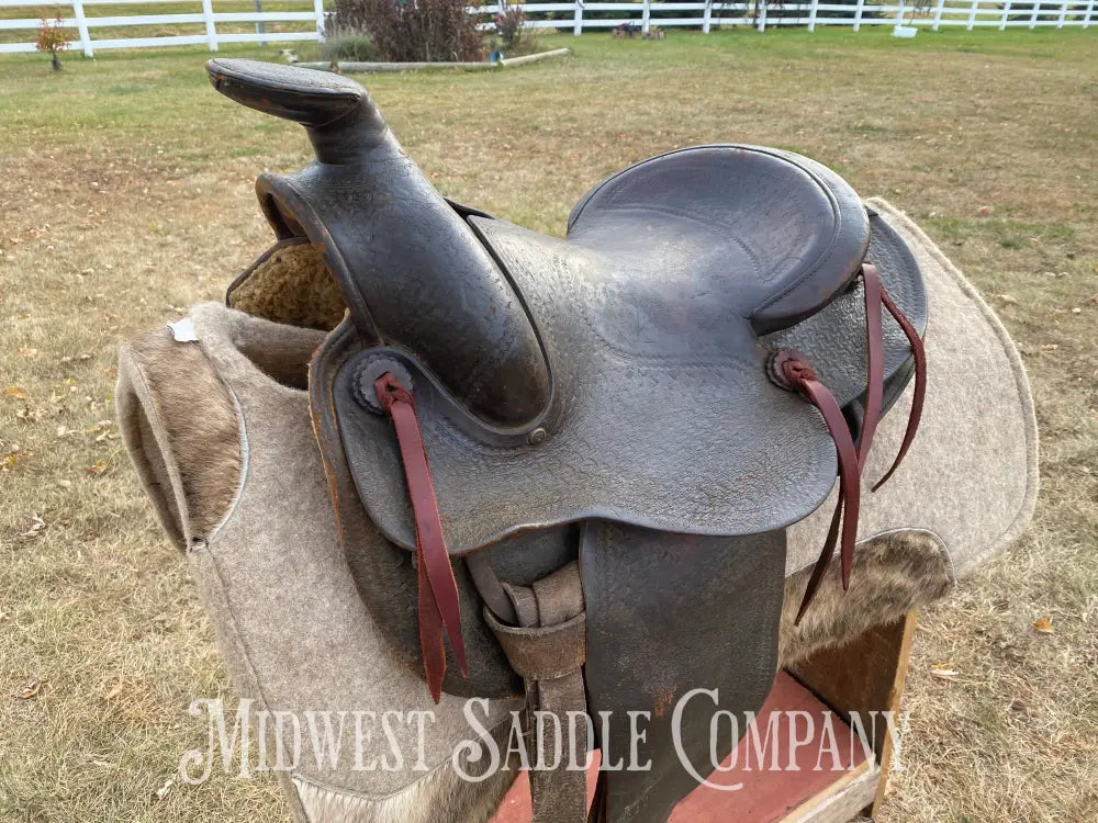 Antique 15” Texas Tanning & Mfg. Co Collectible Tex Tan Western Ranch Saddle - Rare!