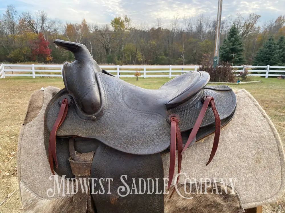 Antique 15” Texas Tanning & Mfg. Co Collectible Tex Tan Western Ranch Saddle - Rare!