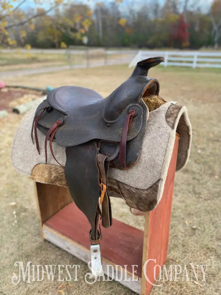 Antique 15” Texas Tanning & Mfg. Co Collectible Tex Tan Western Ranch Saddle - Rare!