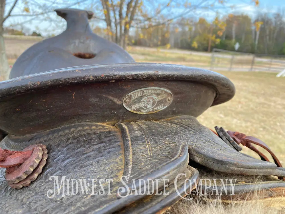 Antique 15” Texas Tanning & Mfg. Co Collectible Tex Tan Western Ranch Saddle - Rare!