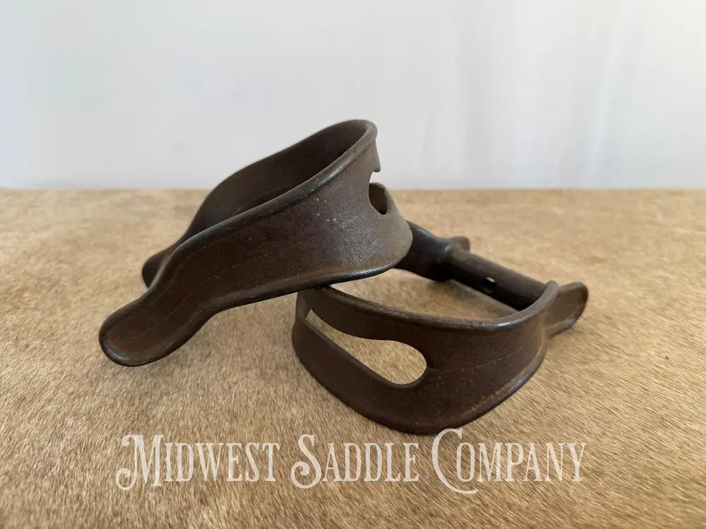 Antique Cast Iron Western Cowboy Stirrups Stirrups