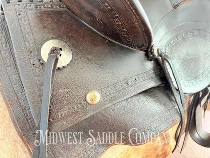 Antique Palmer & Denham Baker City OR High Back Western Cowboy Saddle Western Saddle
