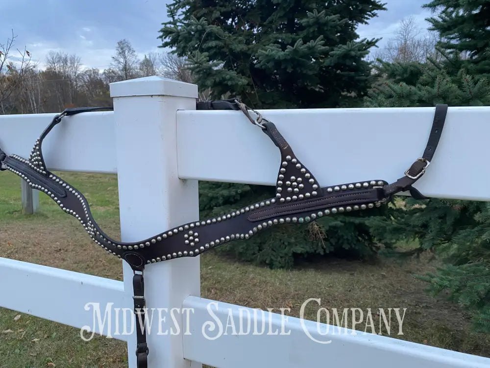 Antique Studded Parade Horse Martingale Breast Collar - Excellent Condition Breast Collar