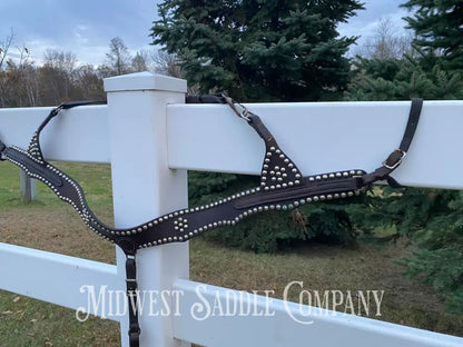 Antique Studded Parade Horse Martingale Breast Collar - Excellent Condition Breast Collar