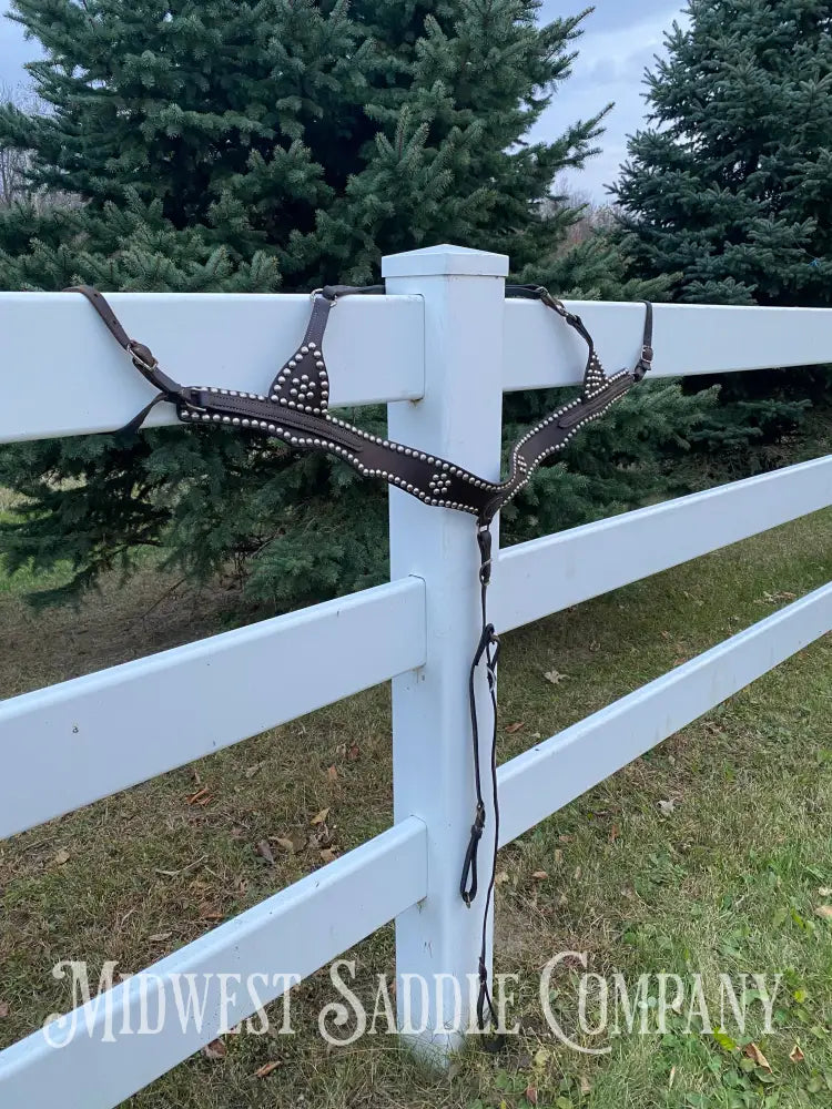 Antique Studded Parade Horse Martingale Breast Collar - Excellent Condition Breast Collar