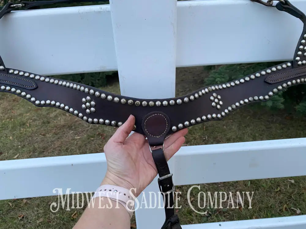 Antique Studded Parade Horse Martingale Breast Collar - Excellent Condition Breast Collar