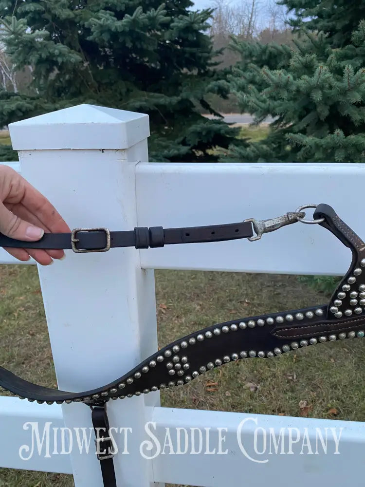 Antique Studded Parade Horse Martingale Breast Collar - Excellent Condition Breast Collar