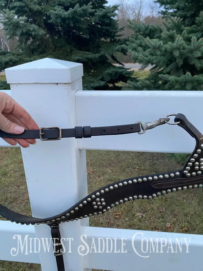 Antique Studded Parade Horse Martingale Breast Collar - Excellent Condition Breast Collar