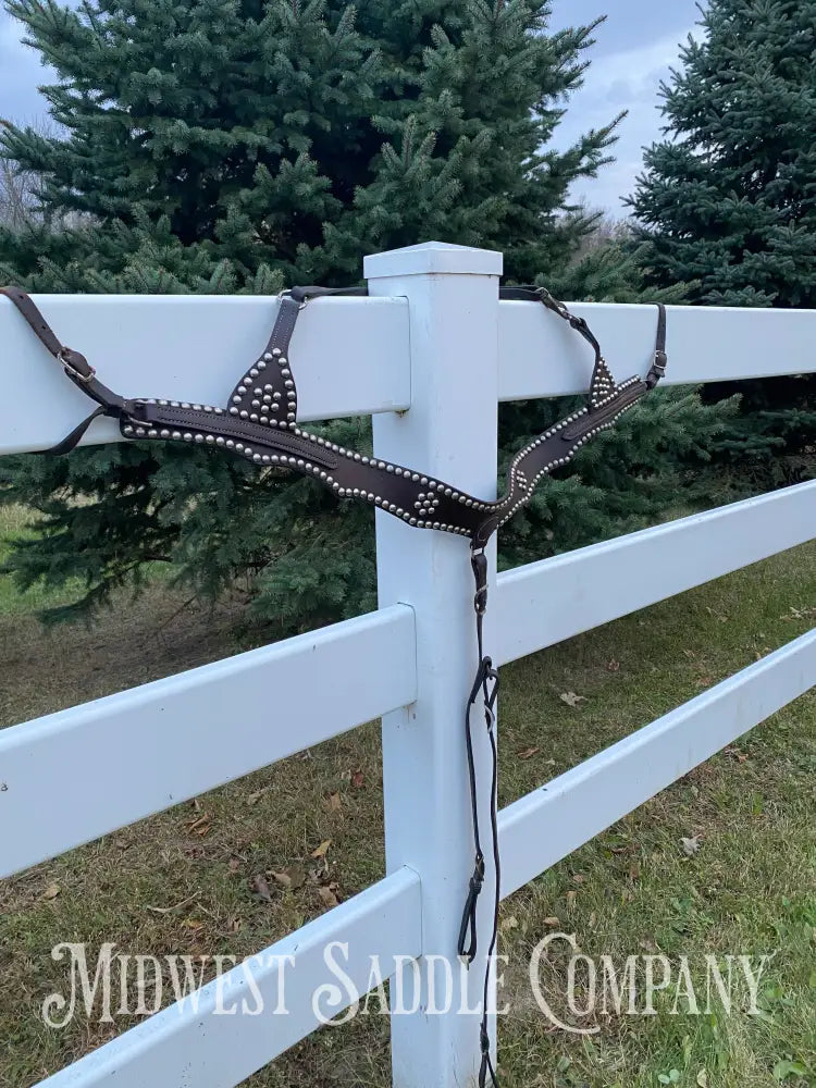 Antique Studded Parade Horse Martingale Breast Collar - Excellent Condition Breast Collar