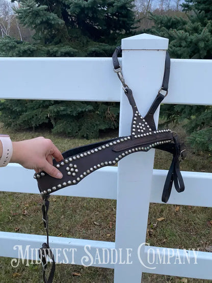 Antique Studded Parade Horse Martingale Breast Collar - Excellent Condition Breast Collar