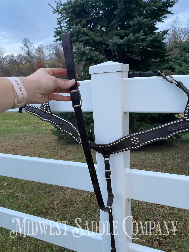 Antique Studded Parade Horse Martingale Breast Collar - Excellent Condition Breast Collar