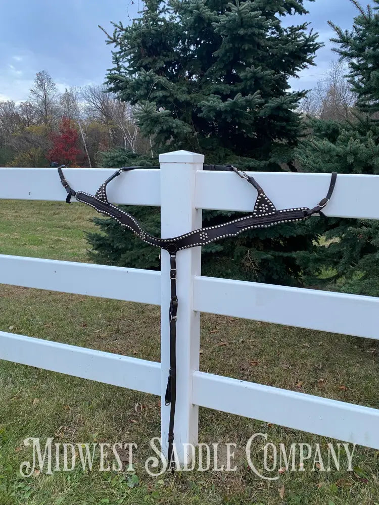 Antique Studded Parade Horse Martingale Breast Collar - Excellent Condition Breast Collar