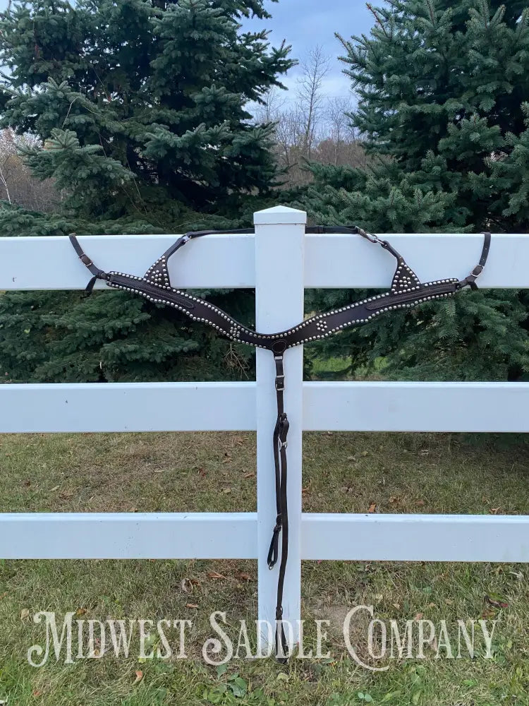 Antique Studded Parade Horse Martingale Breast Collar - Excellent Condition Breast Collar